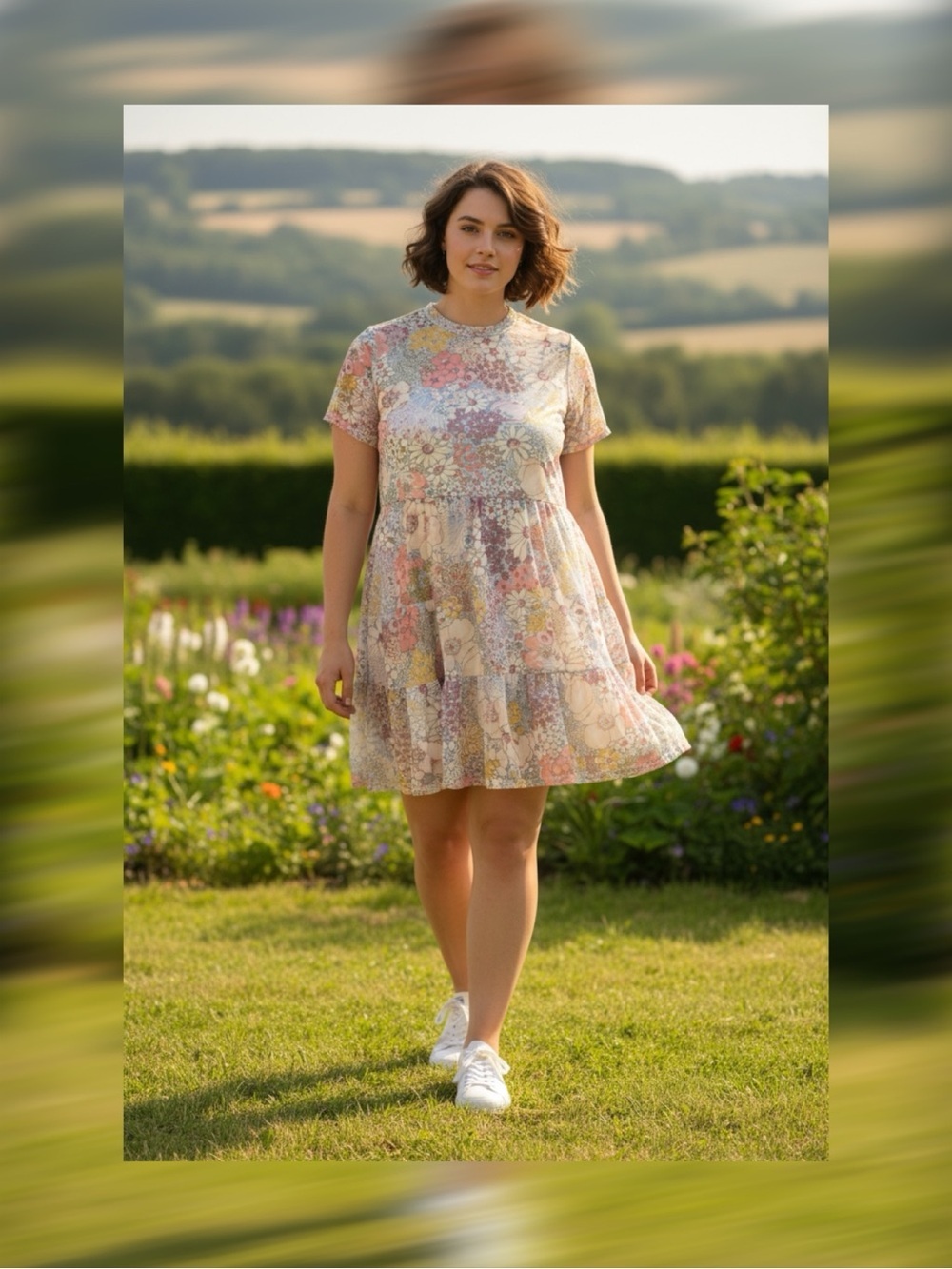 Lily Rose Pastel Floral Tiered Mini Dress